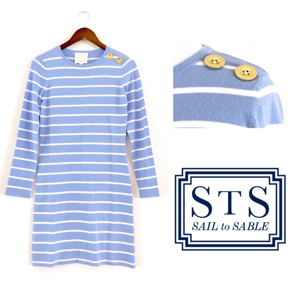 NWT Sail To Sable STS Striped Cotton Sweater Dress - Picture 2 of 8
